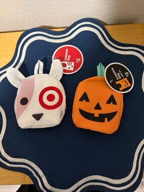 Target dog and Halloween pumpkin reusable foldable bags SET